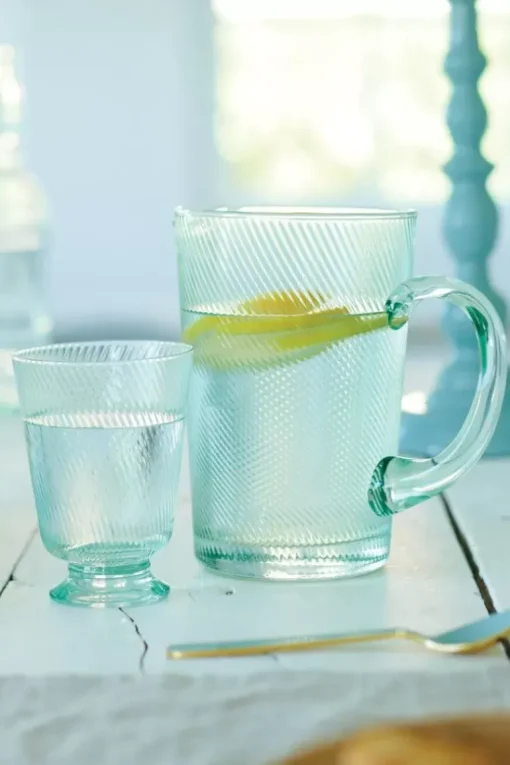 Water Glas Gedraaid Blauw