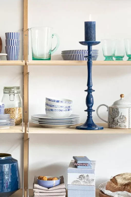 Water Glas Gedraaid Blauw