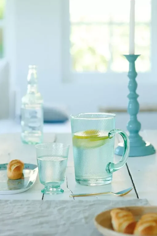Water Glas Gedraaid Blauw