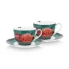 Winter Wonderland Set/2 Cappuccino Kop & Schotel Groen