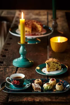 Winter Wonderland Set/2 Espresso Kop & Schotel Donkerblauw